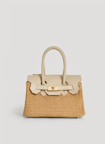 VELTRANO Montalcino Raffia | Borsa in Rafia e Pelle Made in Italy