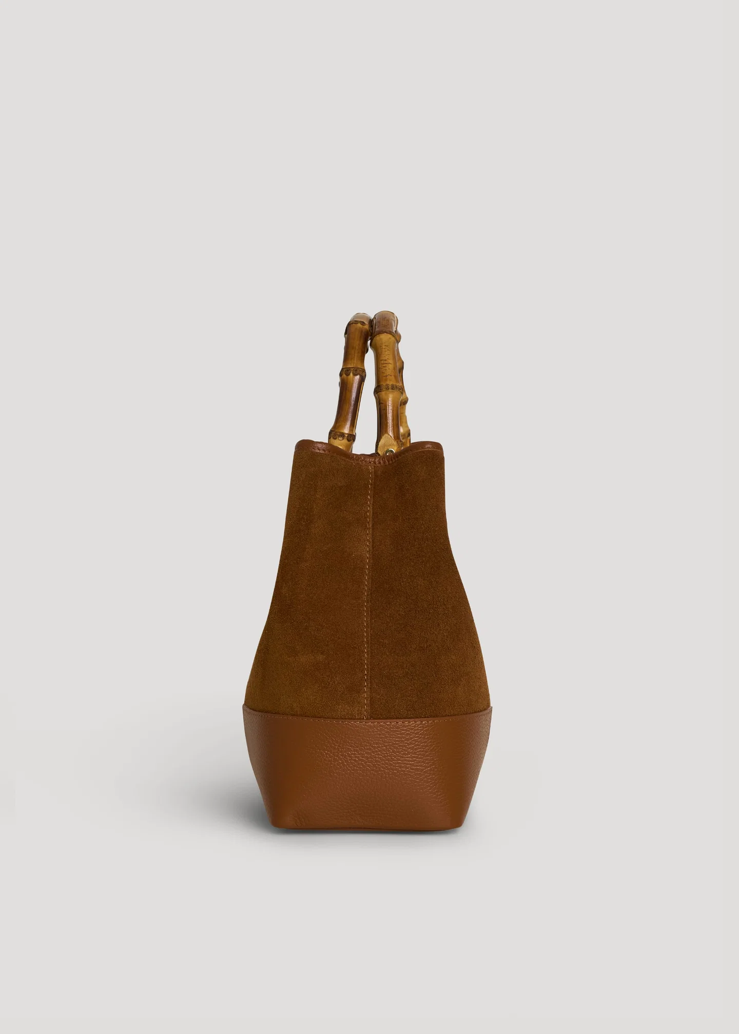 Cognac Suede Bamboo Bag