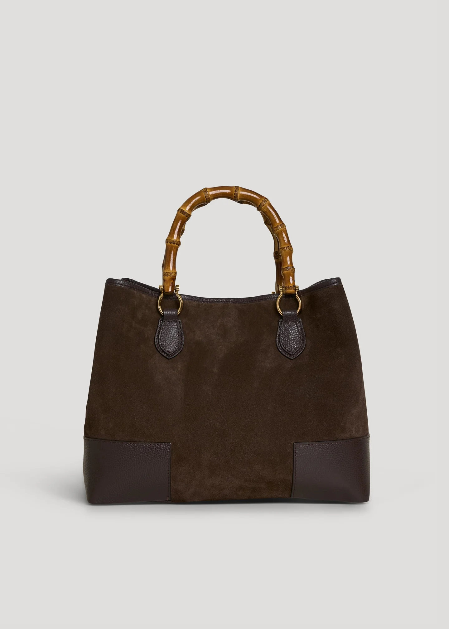 Bamboo Bag in Brown Suede Leather