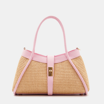 VELTRANO Lucca Raffia | Borsa a Mano in Rafia e Pelle Made in Italy