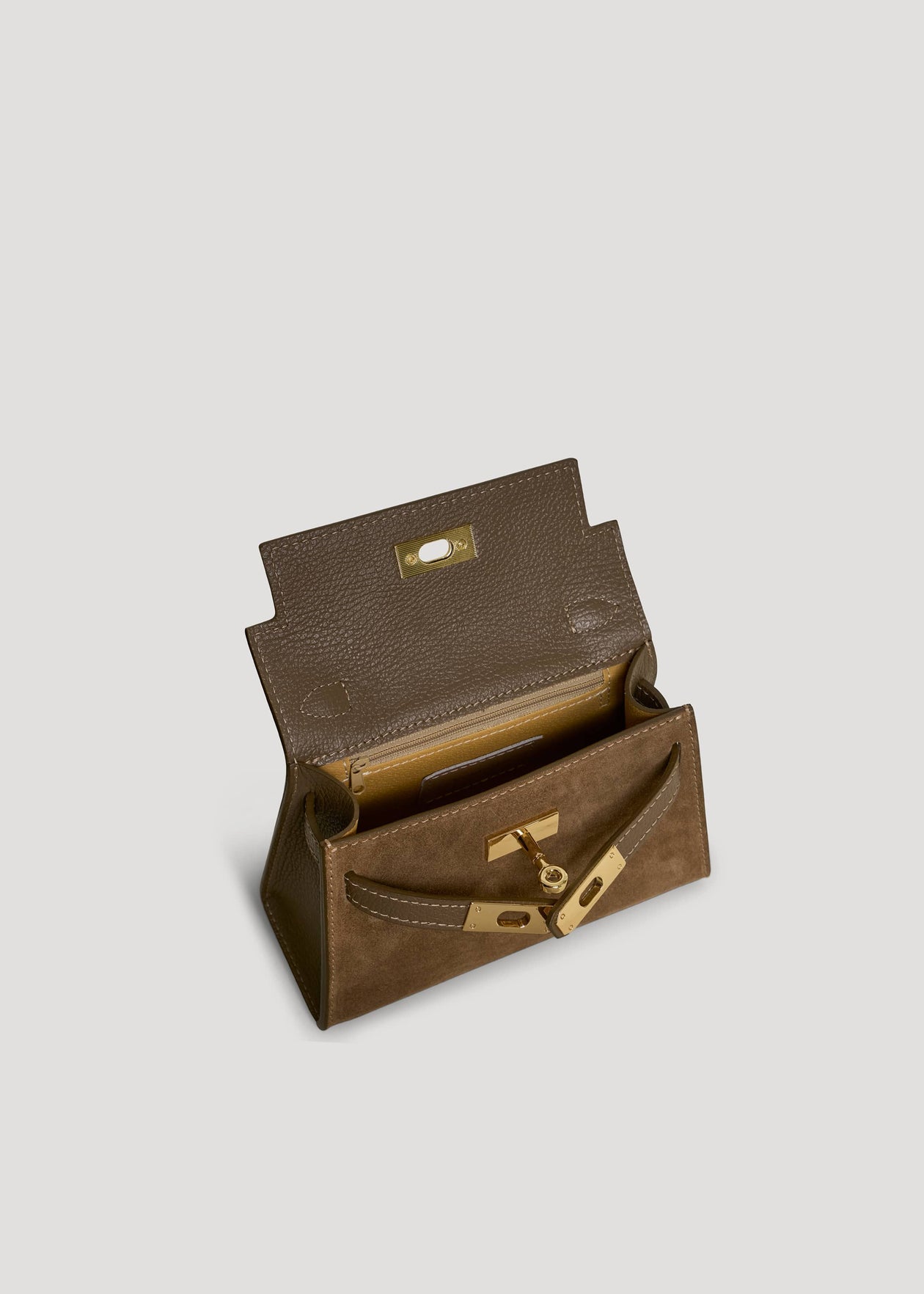 Bellagio Mini Bag in Taupe Suede Leather