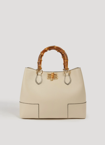 Bambù Bag in Dollaro Leather Beige