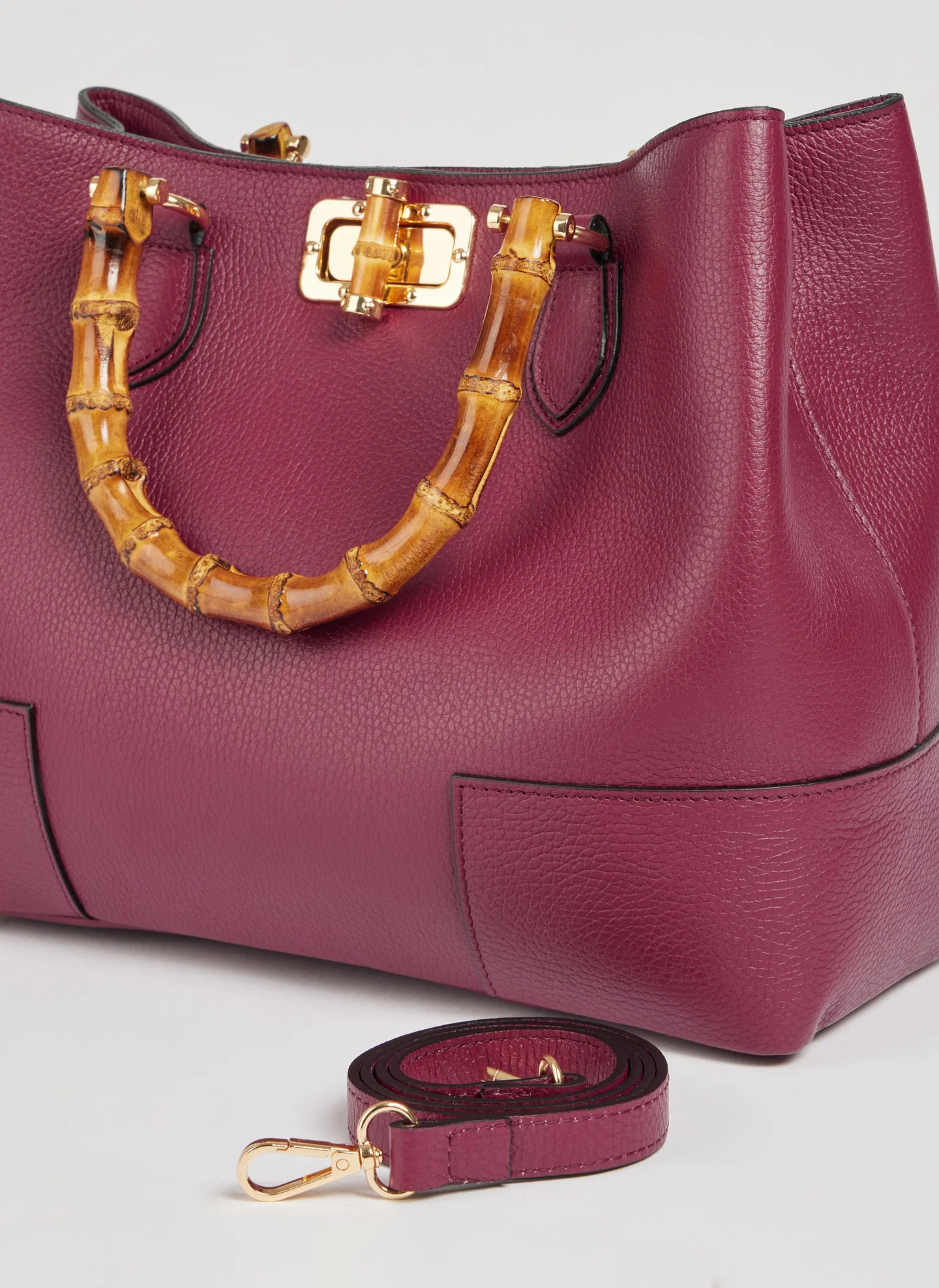 Bambù Bag in Dollaro Leather Sangre
