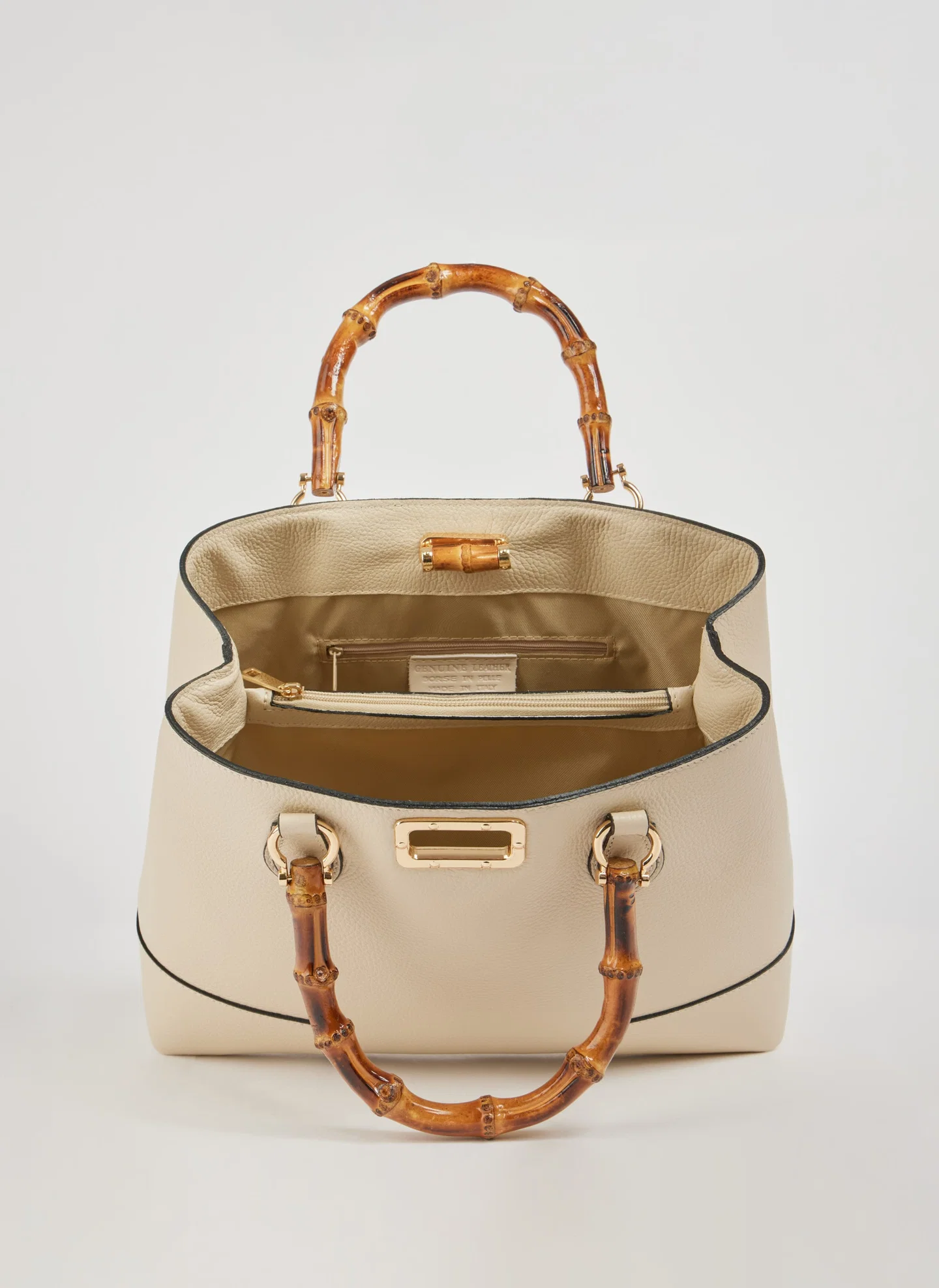 Bambù Bag in Dollaro Leather Beige