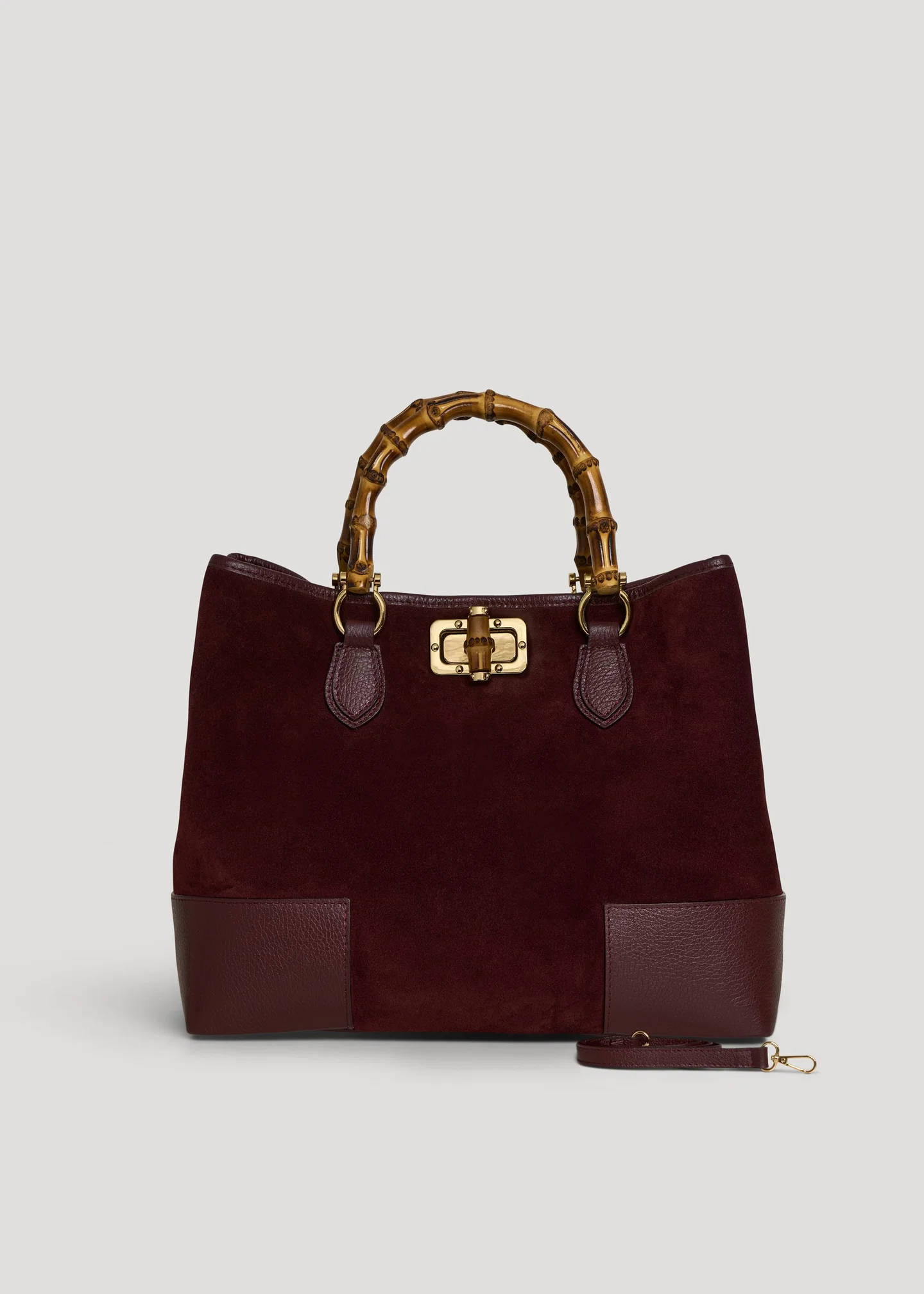 Sangre Suede Bamboo Bag