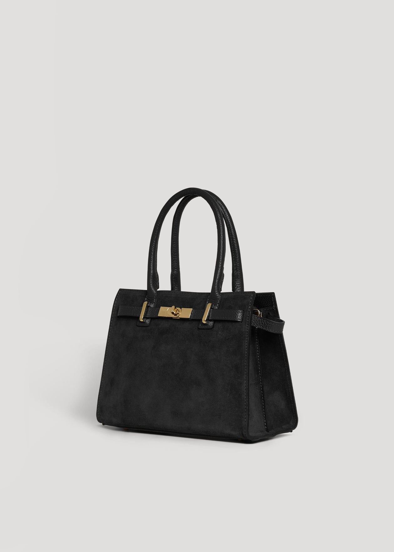 Capri Bag in Black Suede Leather