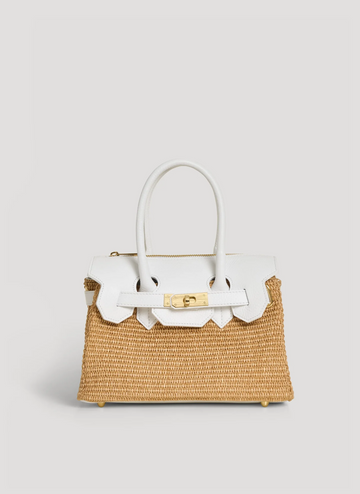 VELTRANO Montalcino Raffia | Borsa in Rafia e Pelle Made in Italy