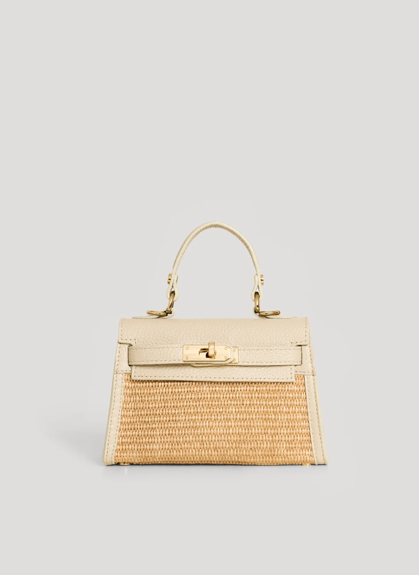 Bellagio Mini  in Raffia e Dollaro Beige