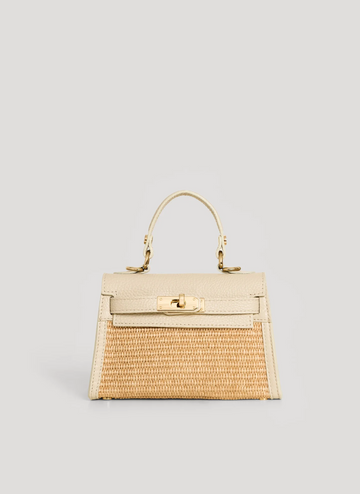 Bellagio Mini  in Raffia e Dollaro Beige