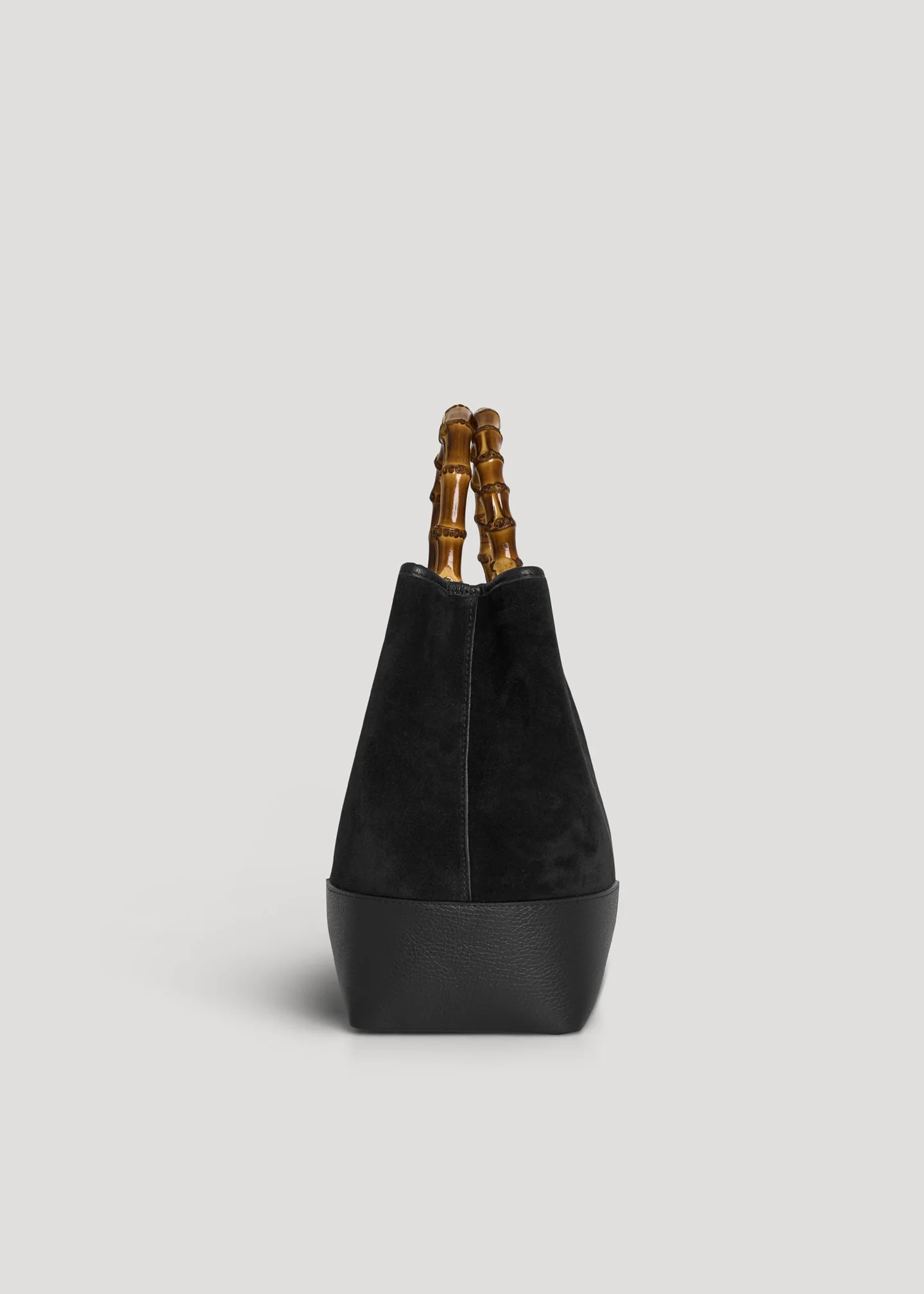 Black Suede Bamboo Bag