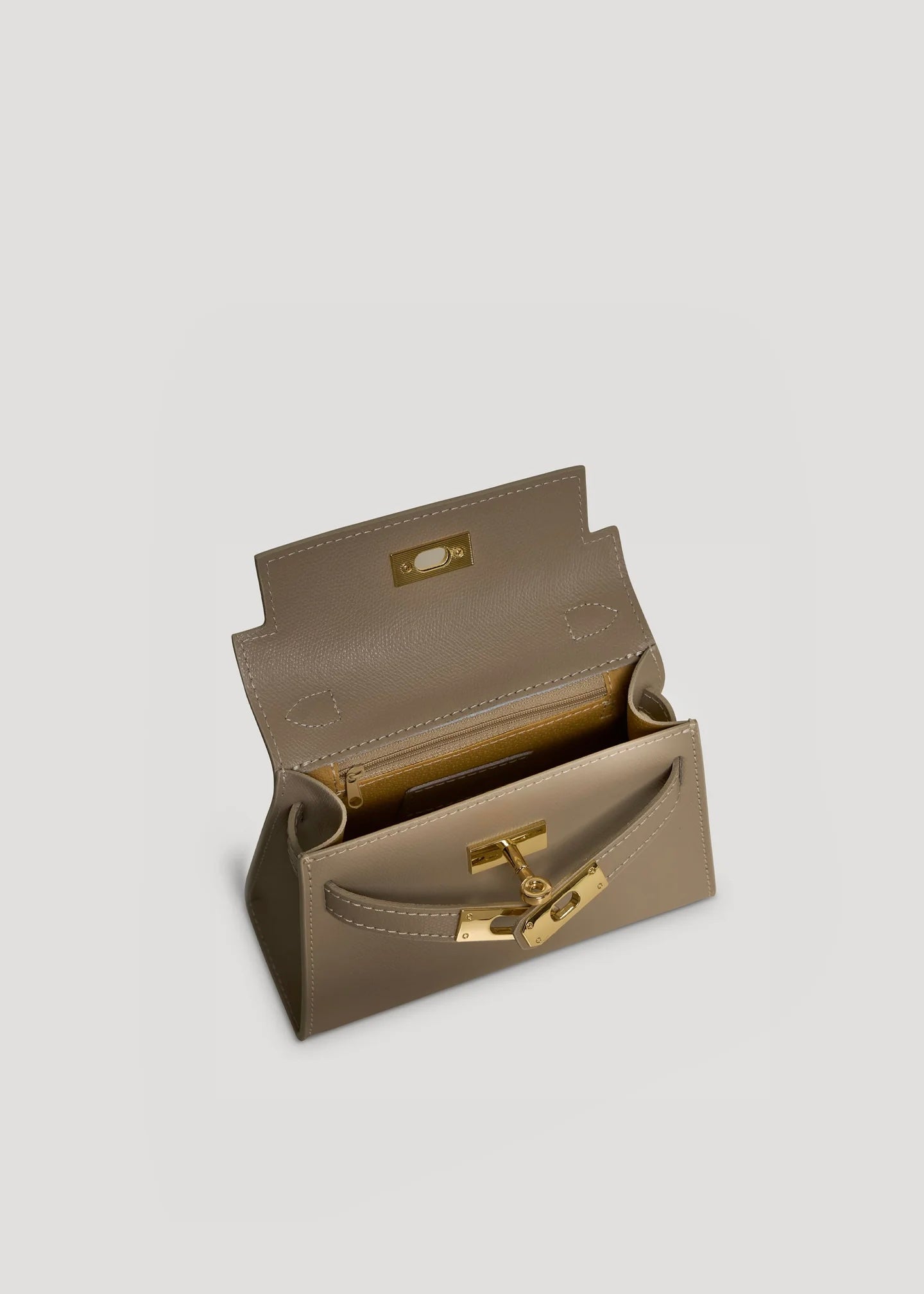 Bellagio Mini Bag in Pebbled Leather Taupe