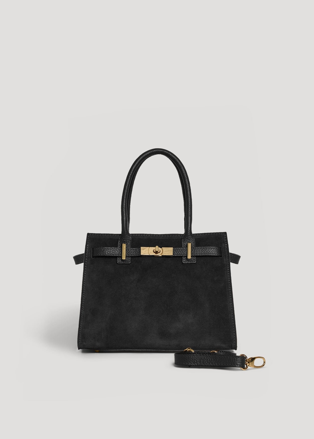 Capri Bag in Black Suede Leather