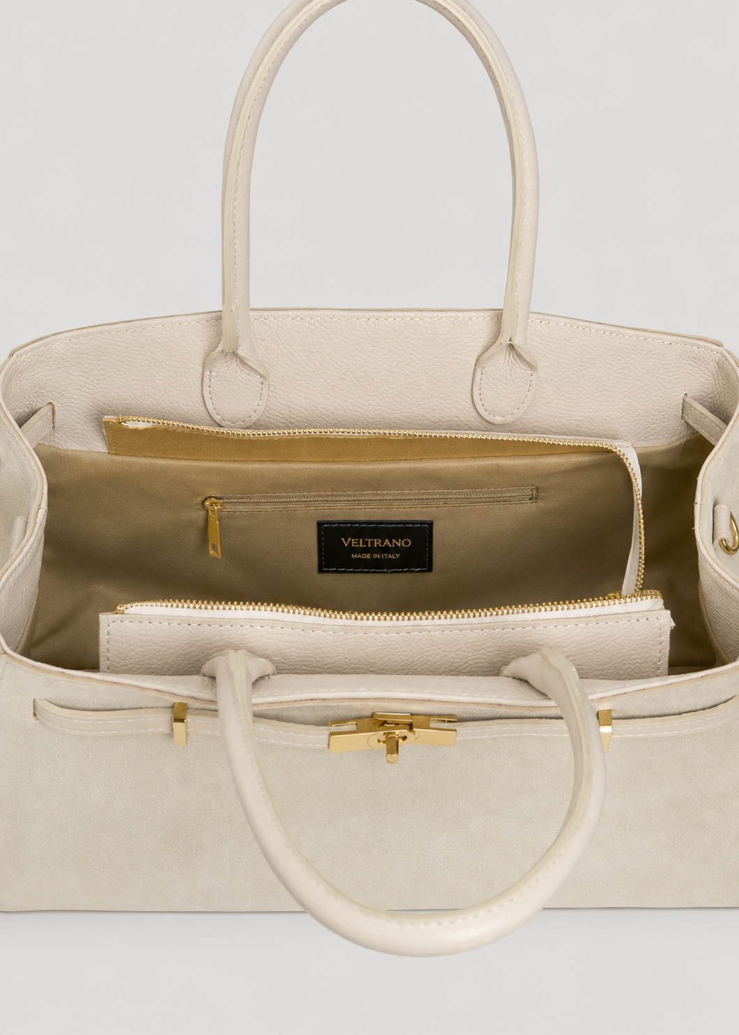 VELTRANO Garda | Borsa Donna in Pelle e Camoscio Made in Italy