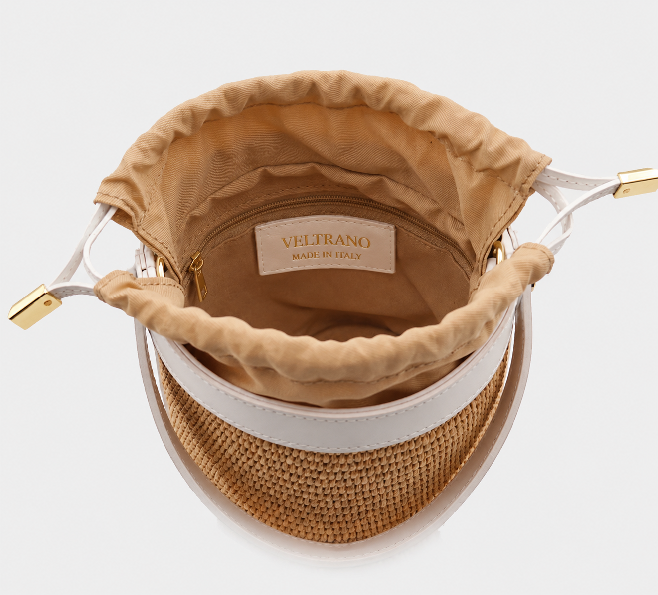 VELTRANO Pisa Raffia | Borsa Secchiello Made in Italy