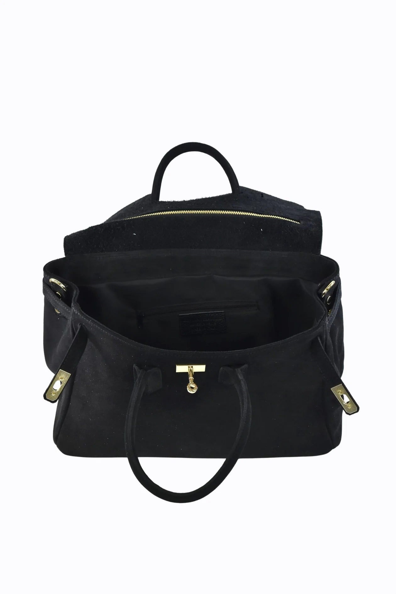 Montalcino Bag in Black Suede Leather