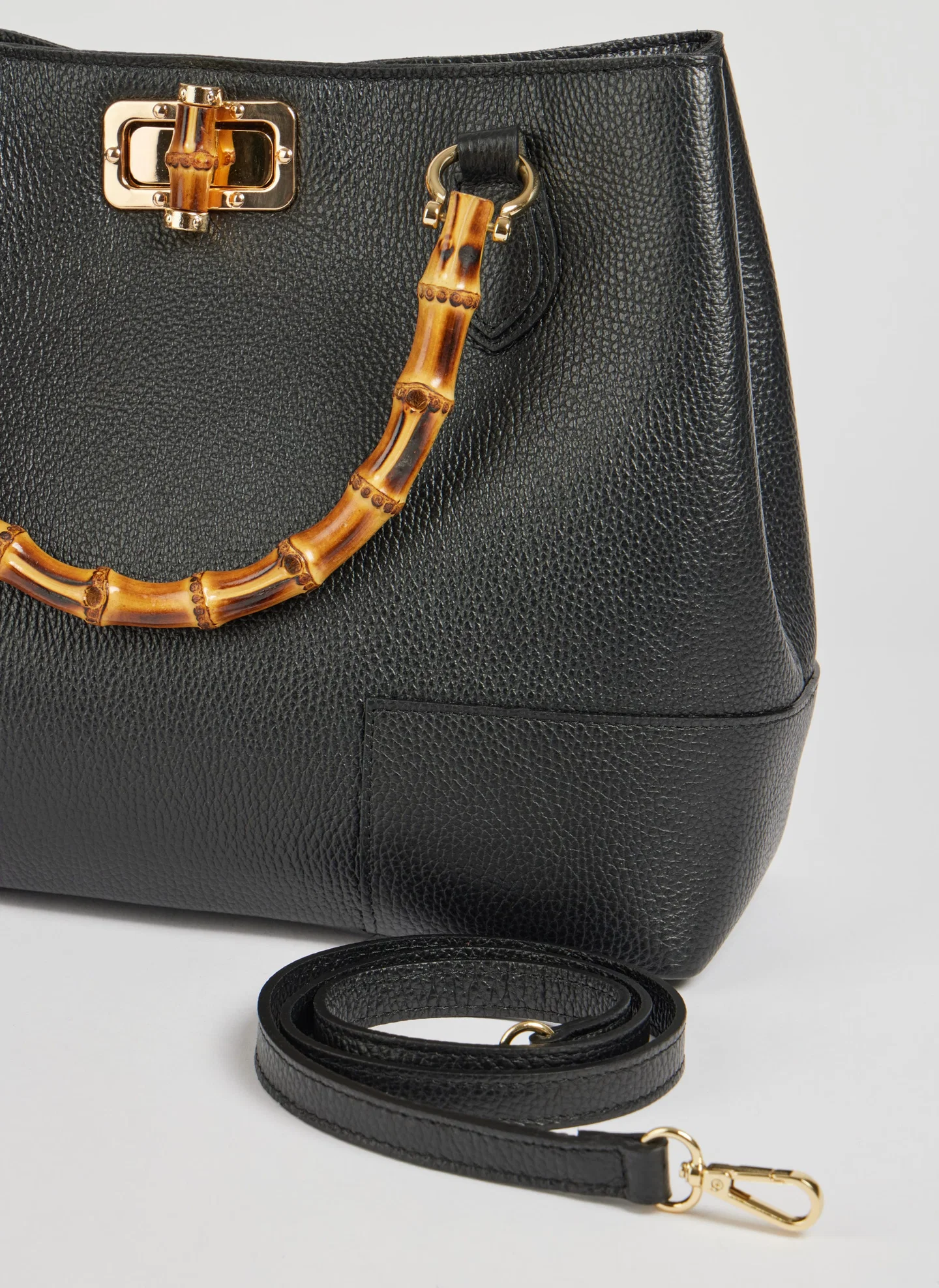 Bambù Bag in Dollaro Leather Black
