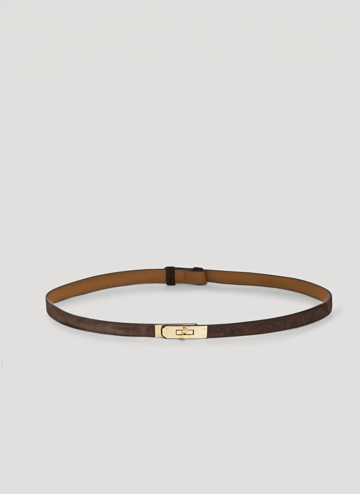 Frati belt in brown suede leather