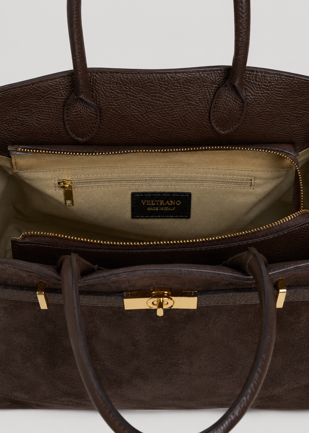 VELTRANO Garda | Borsa Donna in Pelle e Camoscio Made in Italy