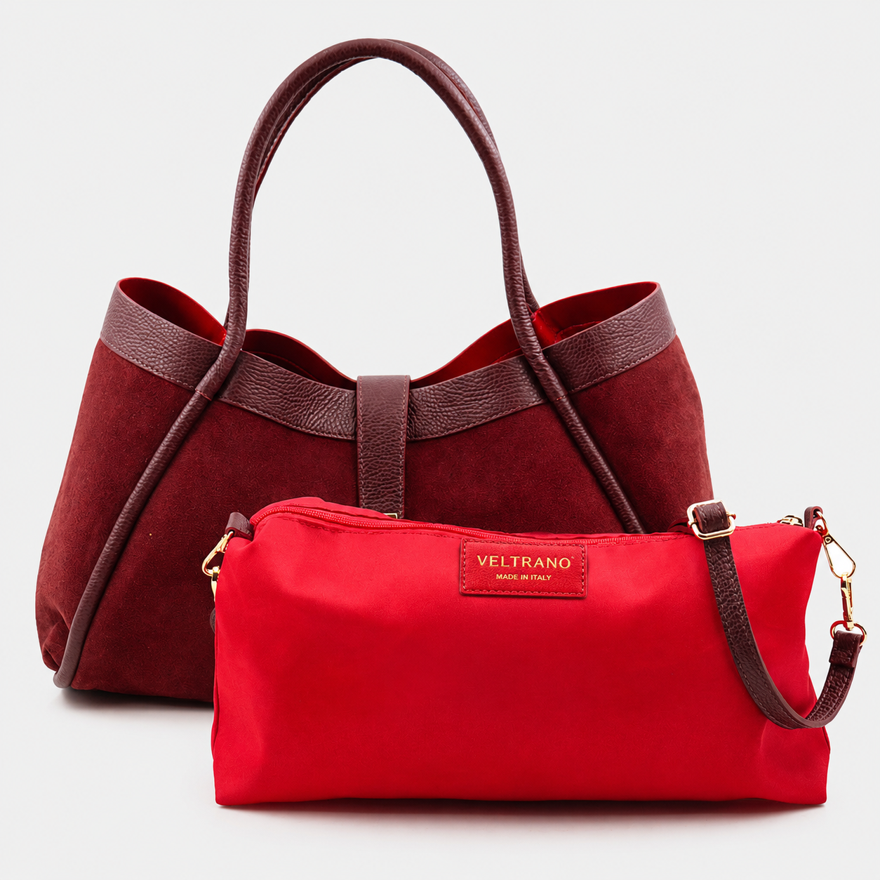 VELTRANO Lucca | Borsa Donna in Camoscio e Pelle Made in Italy